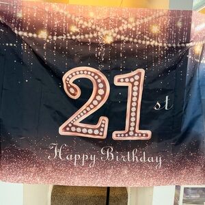 21st Birthday Backdrop & tiara